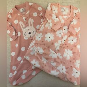 3-6 Month, 2 Fleece Long Sleeve Sleep Sacks